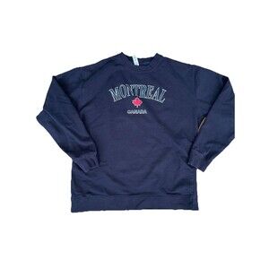 Montreal Canada Embroidered Crewneck Sweatshirt – Navy Blue – Size XL